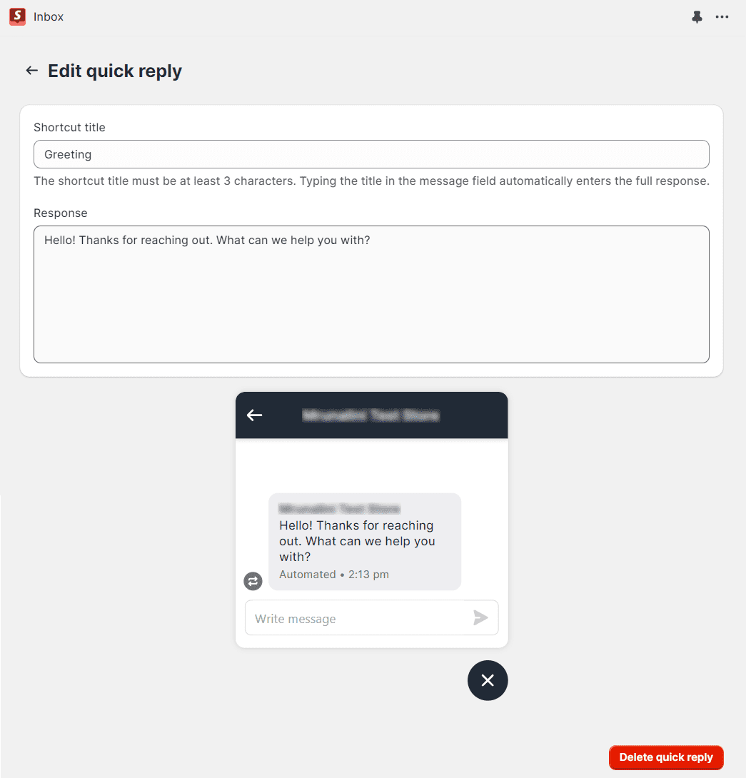 How to Edit or Delete Quick Replies on Shopify