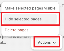 How to Hide/Unpublish Webpages on Shopify
