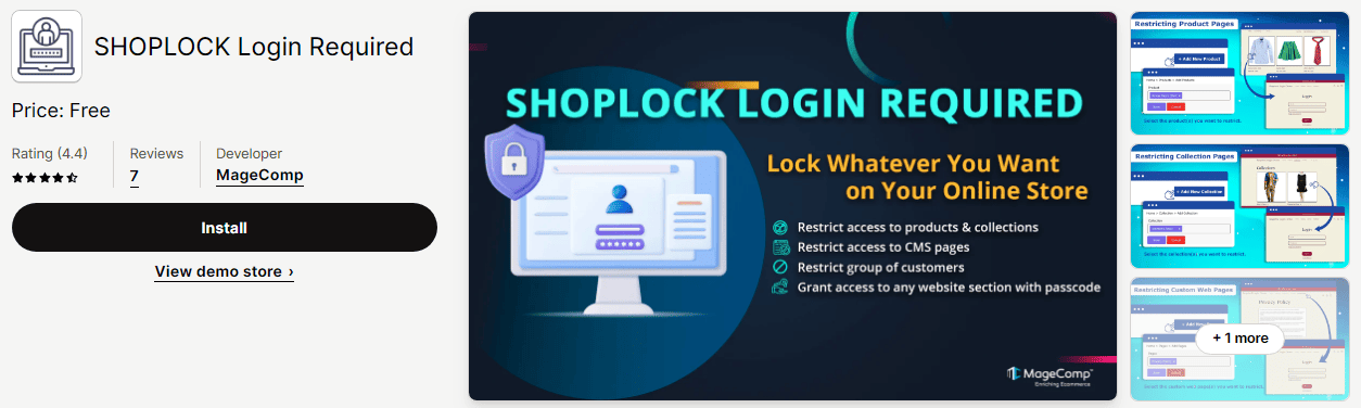 SHOPLOCK Login Required