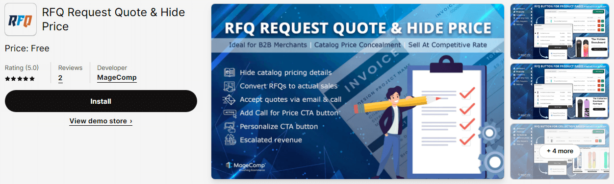 RFQ Request Quote & Hide Price