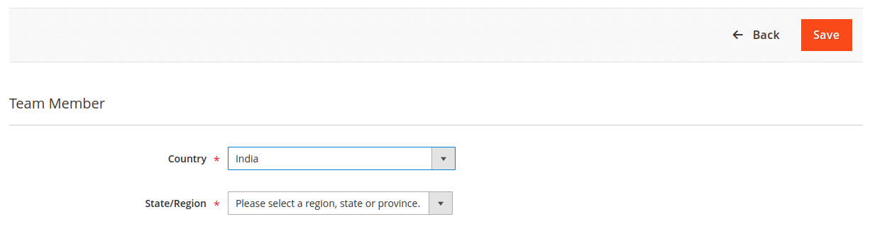 state dropdown field