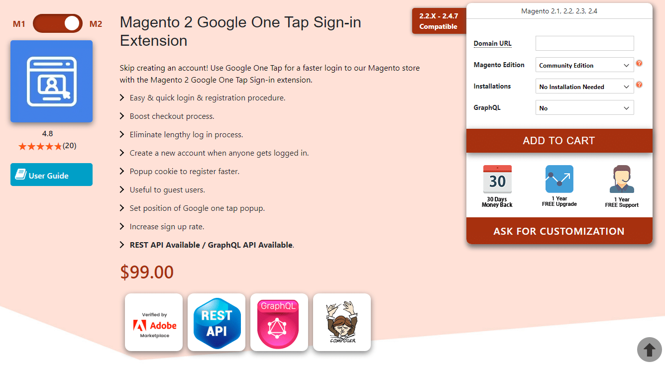 Magento 2 Google One Tap Login