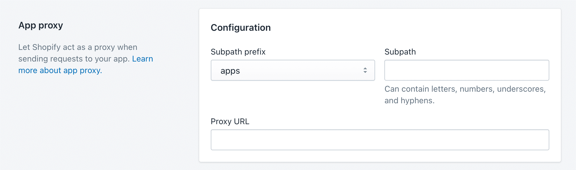 app proxy setup