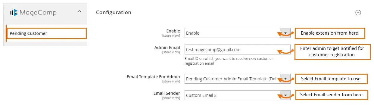 Magento 2 Customer Approval - configuration