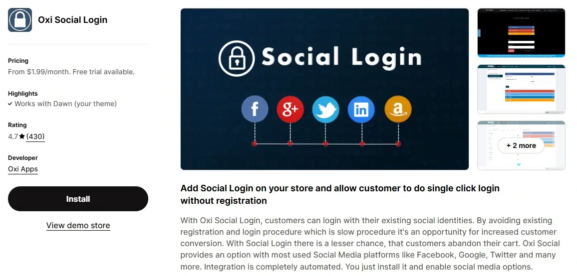 Best Social Login Apps for Shopify Store