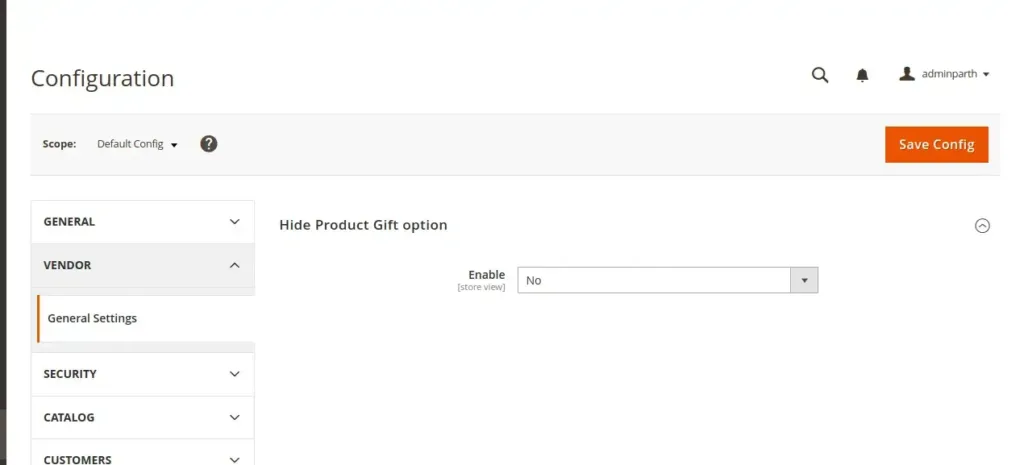 Hide product gift option No