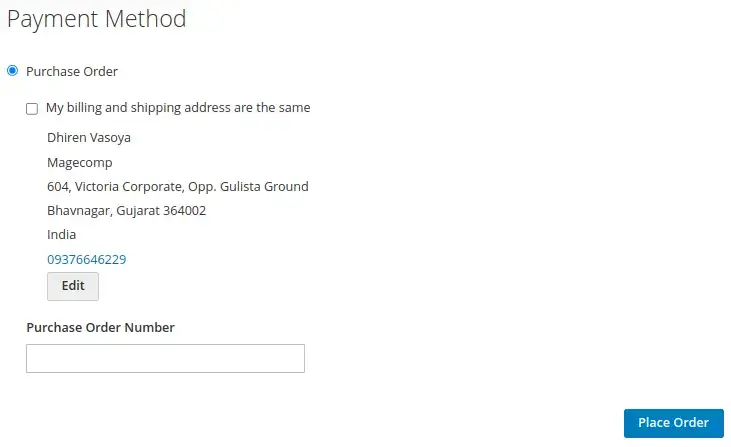 Purchase Order Number optional