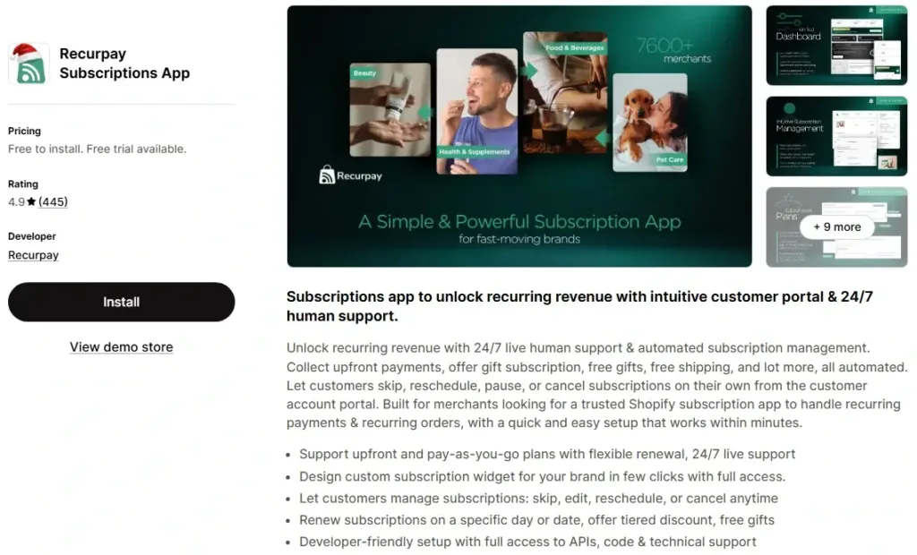 1. Recurpay – Subscriptions App