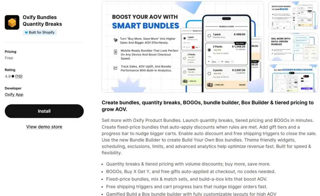 14. Oxify Bundles Quantity Breaks