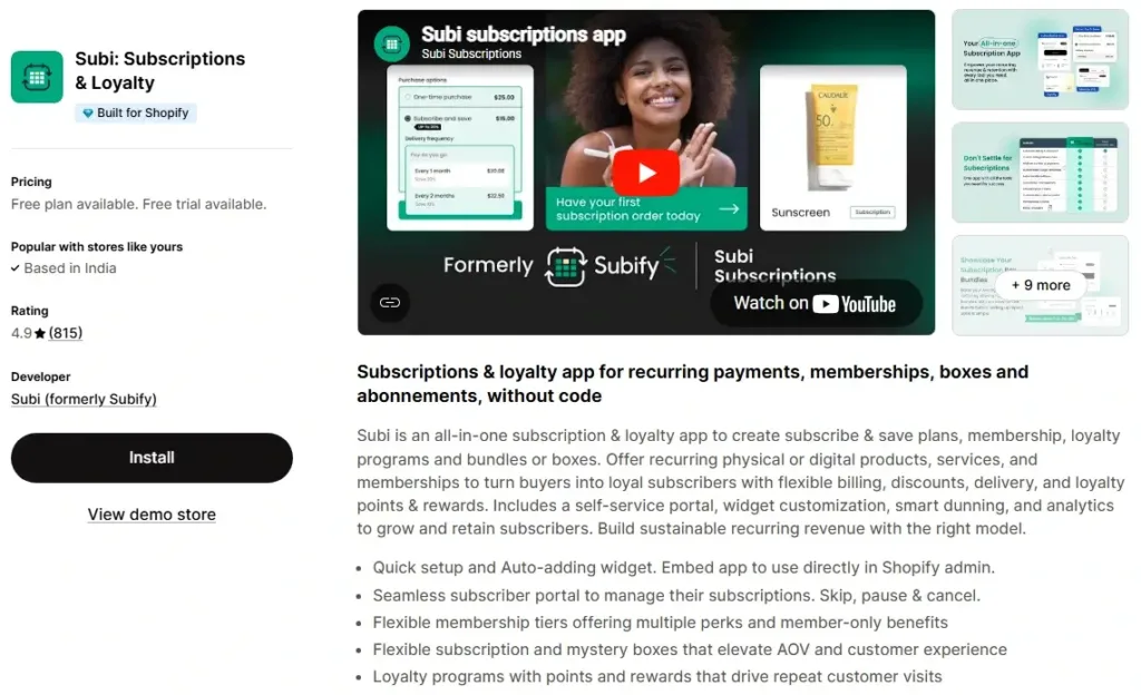 6. Subi Subscriptions & Memberships