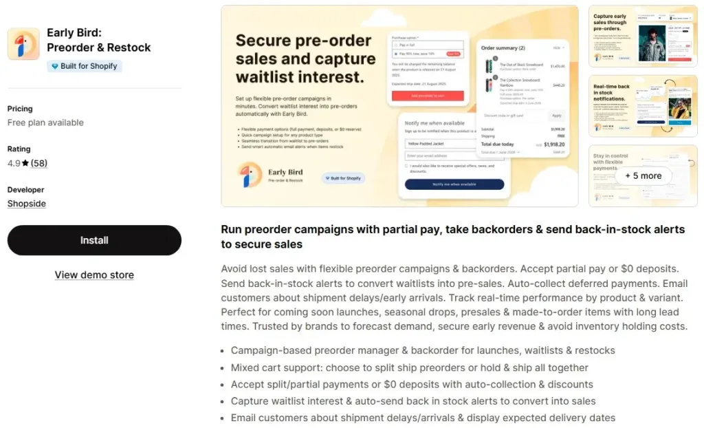 11. Early Bird Preorder & Restock