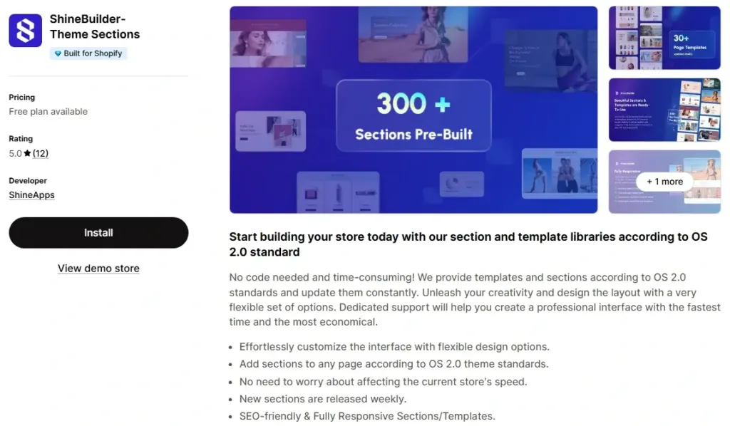 11. ShineBuilder Theme Sections