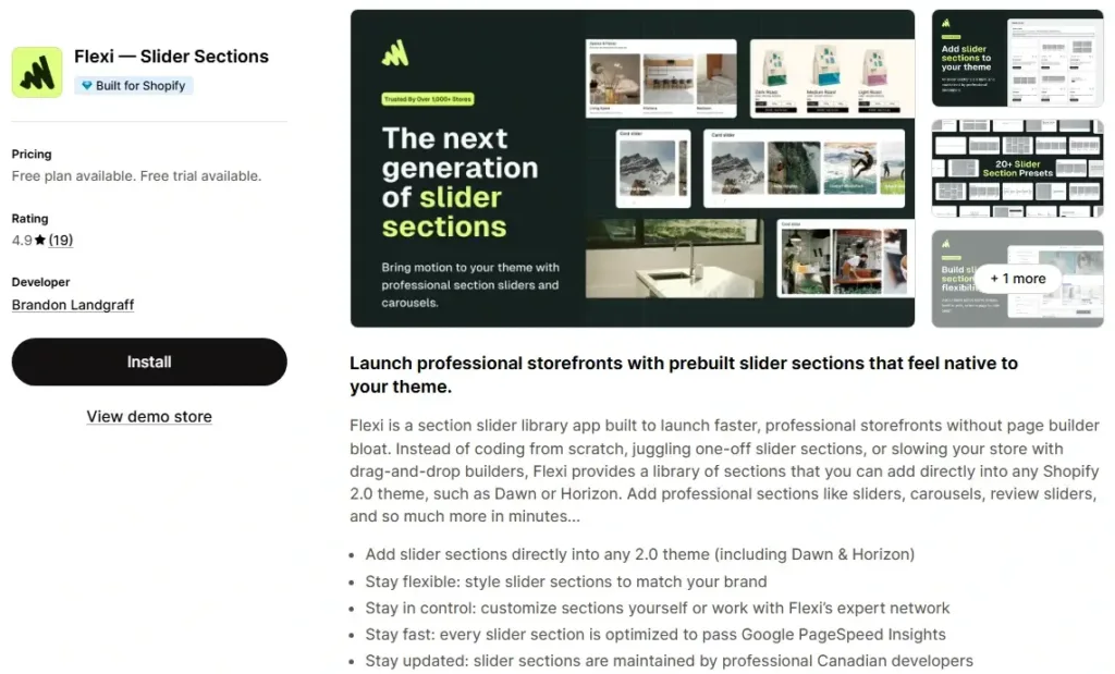 12. Flexi Slider Sections