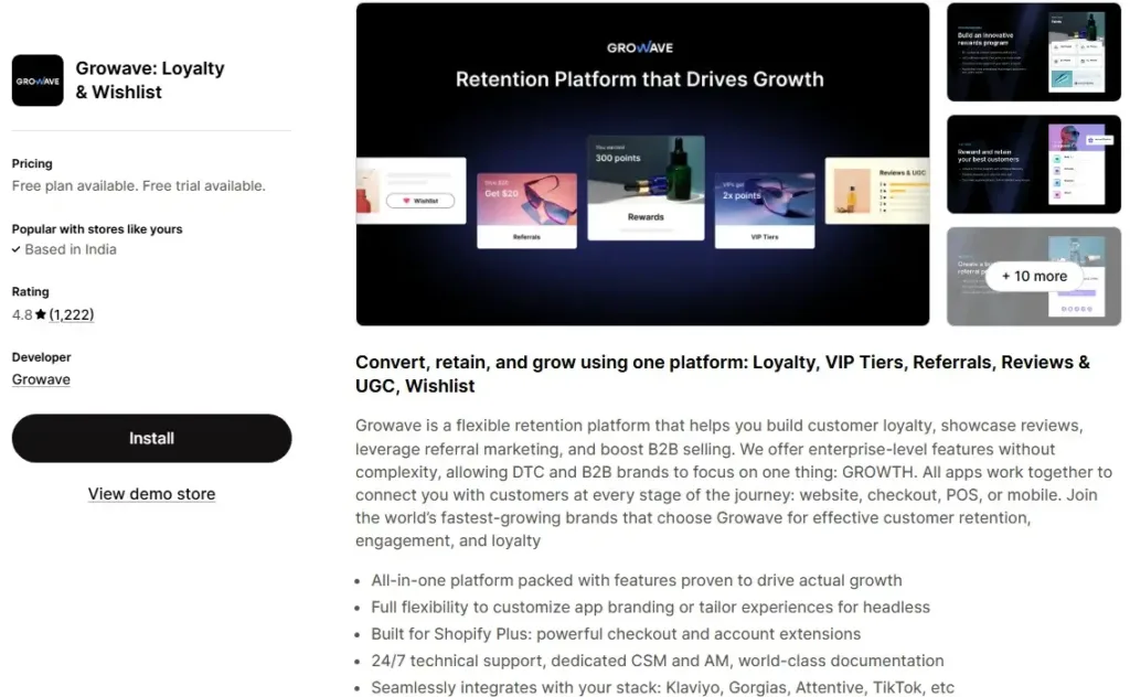 13. Growave Loyalty & Wishlist