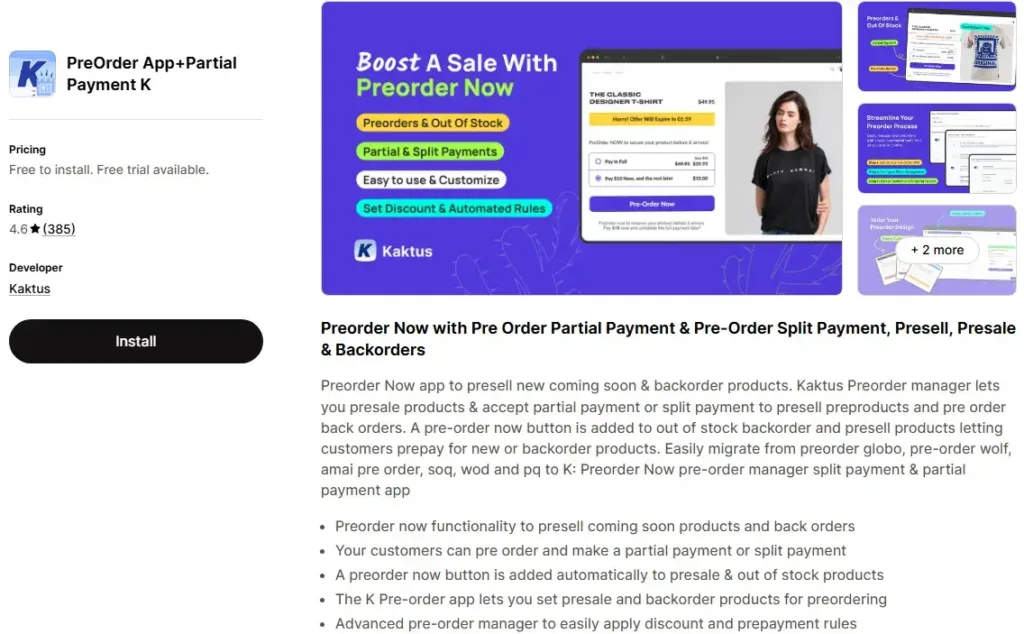 2. PreOrder App+Partial Payment K