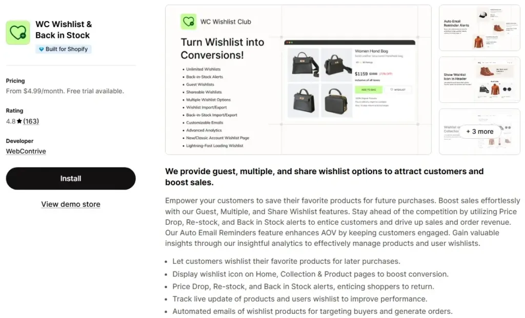 3. WC Wishlist & Back in Stock