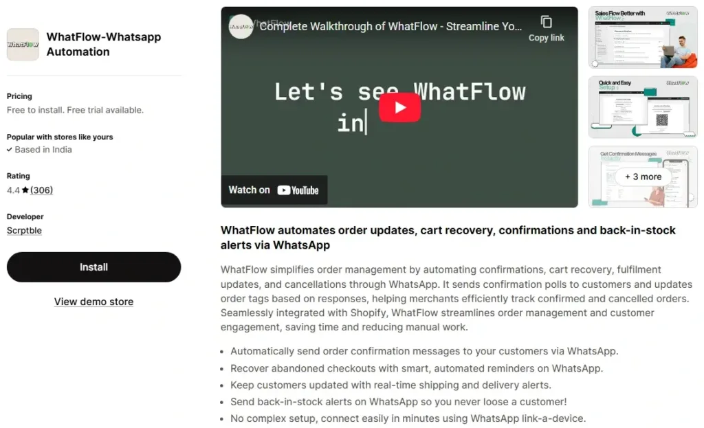 8. WhatFlow‑Whatsapp Automation by Scrptble
