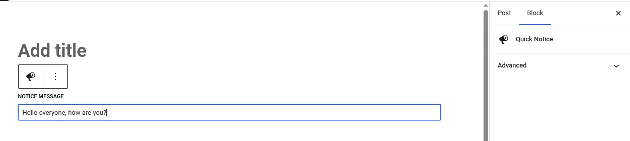 quick notice add title
