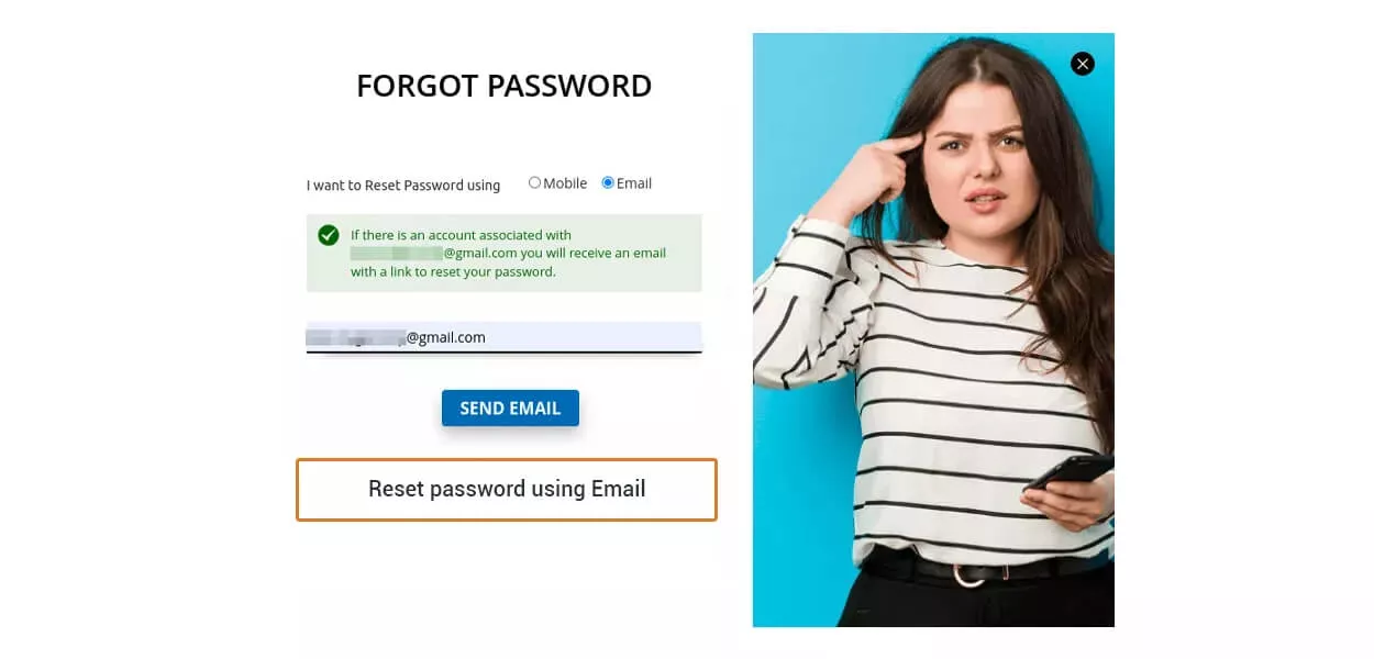 Forgot password with mobile