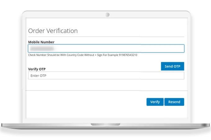 Order Verification Via OTP on Checkout Page