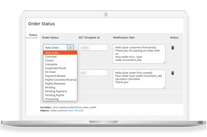 Convey Any Order Status Notifications with Custom Text