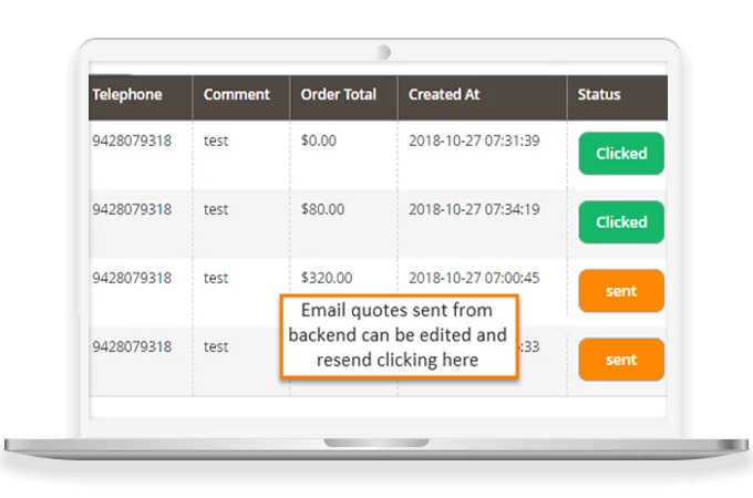 Change & Resend Already Created Quotes by Clicking Resend Quote