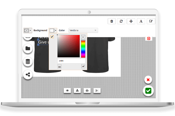 Text formatting options to customize the product design effectively