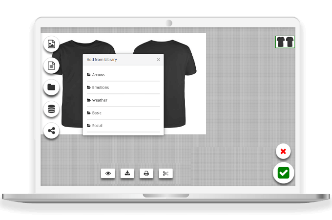 Allow customers to add images from library