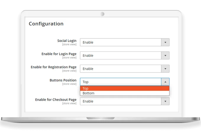Placement of Social Login Buttons