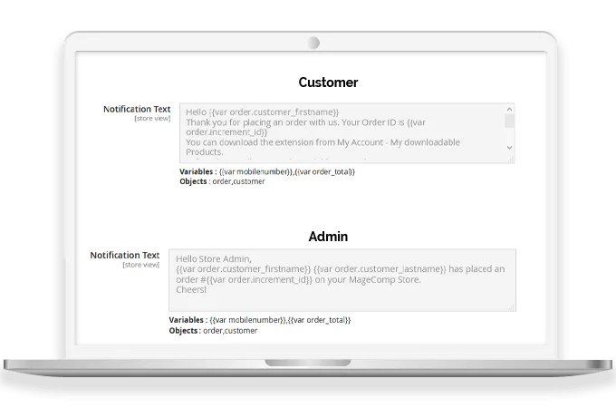 Built-in Notification Templates for Merchant & Customers