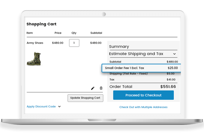Add Extra Fee at Checkout