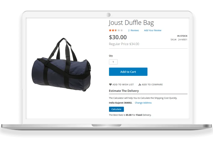 Show Shipping Cost on Product Page