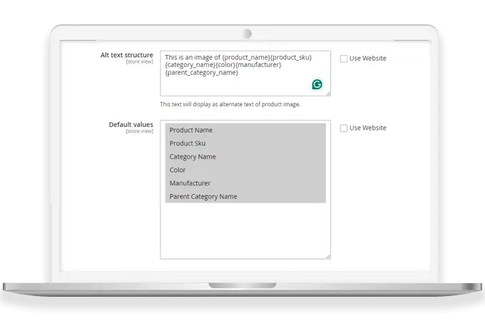 Compose ALT Tags Based on Product Values / Attributes