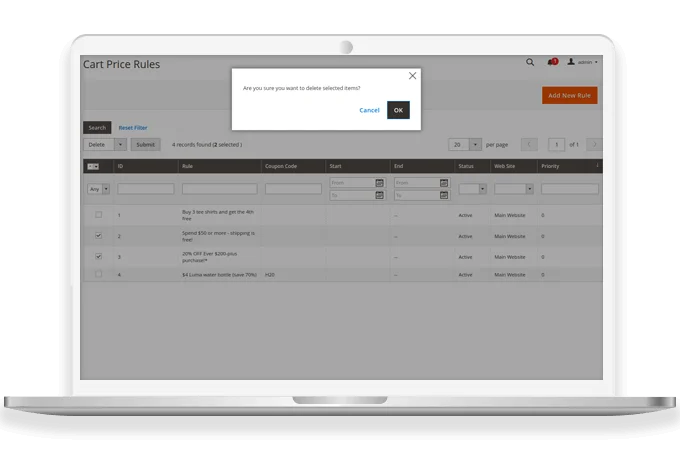 Bulk Deletion of Cart Price Rules with Ease