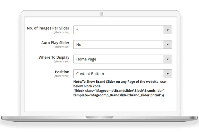 Display Brand Slider on Various Pages