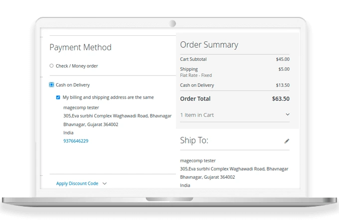 Display COD Fee on Checkout Page
