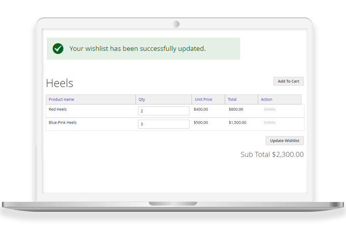 Update Wishlist Items from My Account