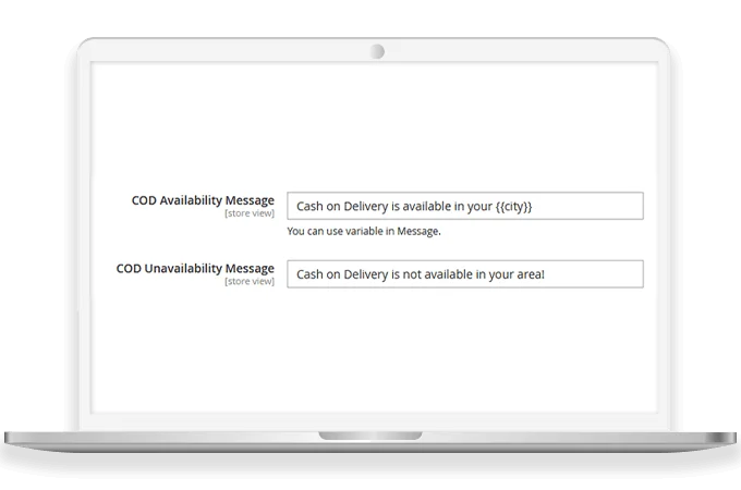 Custom Message for Notifying About the Availability of COD Option