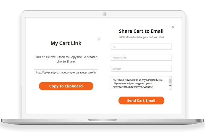 Share Saved Carts by Email or Links