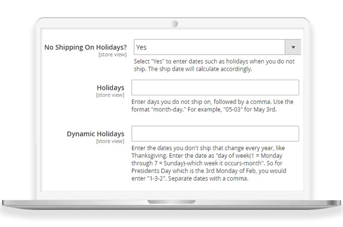 Exclusion of Holidays & Weekends for Shipment