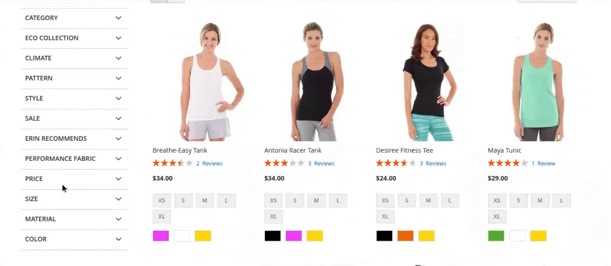 AJAX Layered Navigation - GIF-4 Interactive Price Range Slider