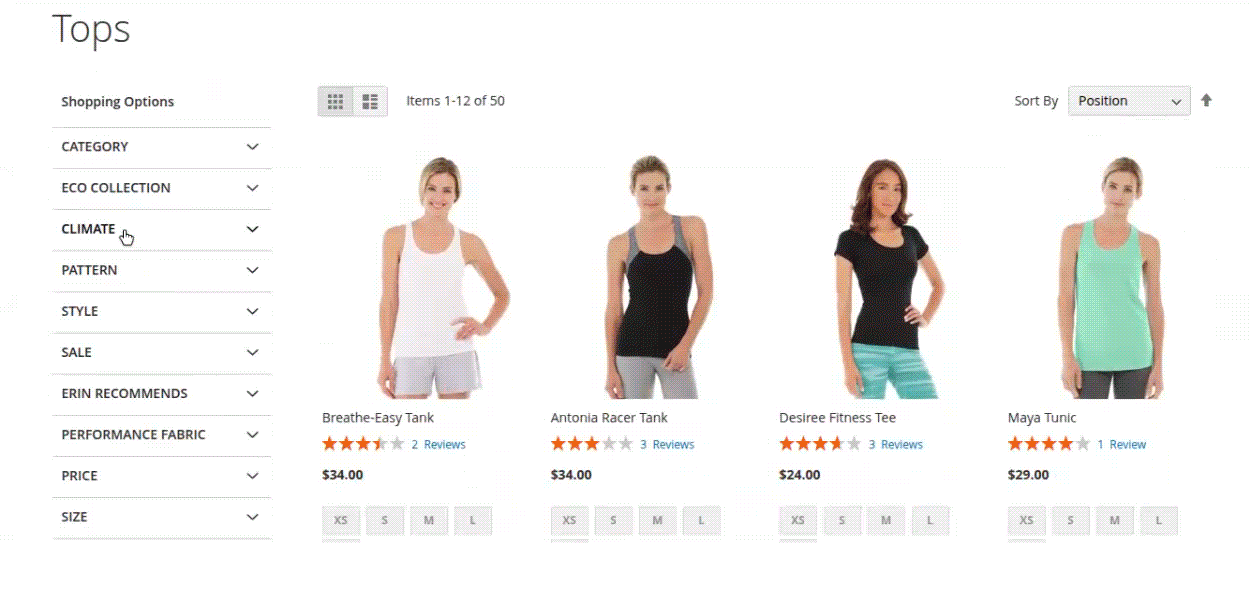 AJAX Layered Navigation - GIF- Use Multiple Filters at Once