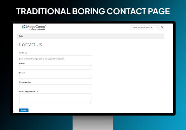 Traditional boring contact page