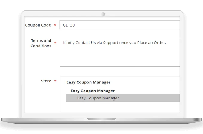 Enable Coupons for Specific Stores & Set T&Cs