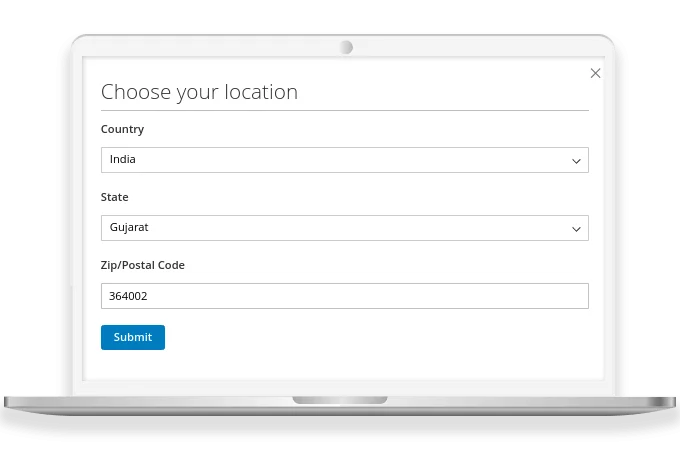 Popup to Change Shipping Address