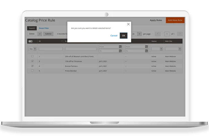 Removal of Catalog Price Rules in One Go