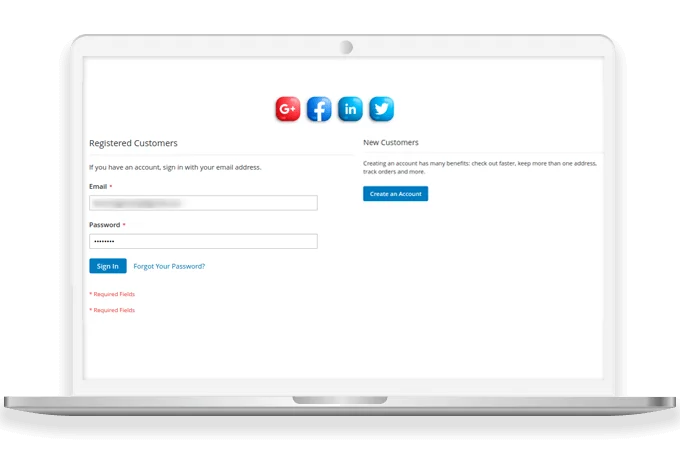 Log in with Preferred Social Media Accounts