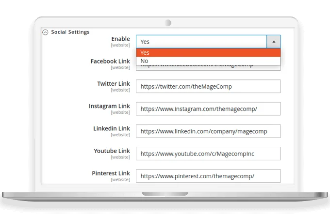 Addition of Social Buttons to Gain More Fan Following