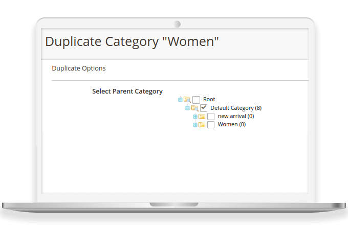 Select the Parent Category for the Duplicate