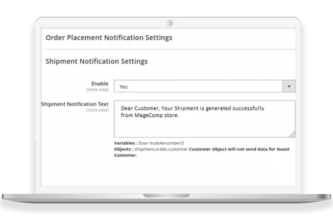 Send Notifications About Order Place & Order Shipment
